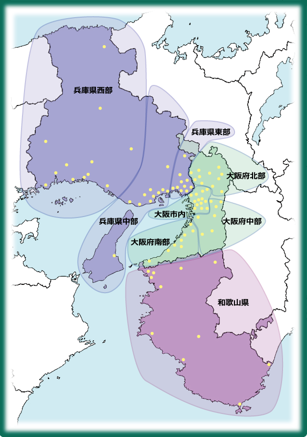 大阪教区の地図